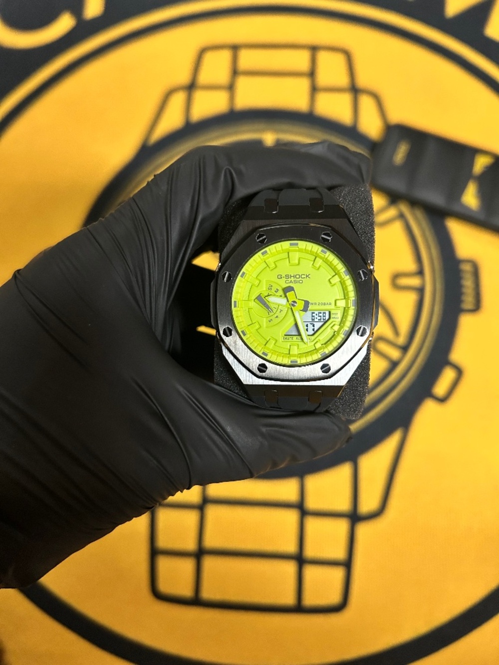 Casio G-Shock Black & Neon Yellow Watch – Carbon Style, Bold Sport Design, 200M